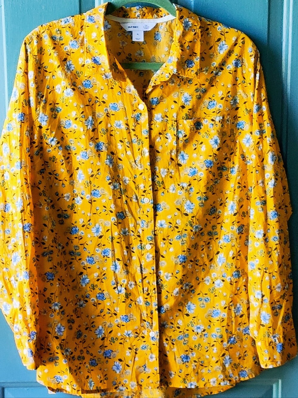 NWT- Old Navy Yellow Floral Button-Up Shirt